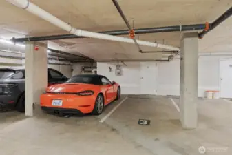 Side by side parking spaces (#2 & #3) in the garage and the storage unit, #S-1.