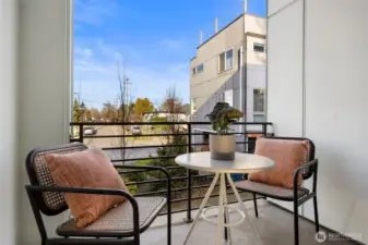 A private balcony offers a peaceful spot for morning coffee or an evening wind-down.
