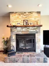 Beautiful wood burning fireplace