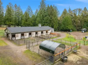 9 Stall Barn with heated tack room, auto water, tounge and groove, dutch doors, cameras, fans, office, hot and cold indoor wash