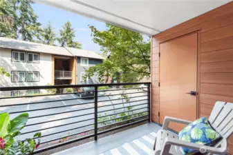 Enjoy the freshly renovated covered deck, complete with a storage closet.
