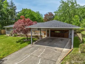 Attached carport for additional covered parking