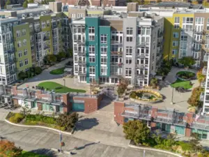 Notice the outside courtyards. Residents have access to BBQ’s that Theas provides.