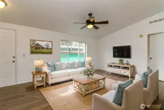 Virtually staged living room -