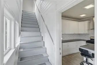 Unit B to the Right, Unit A Upstairs.