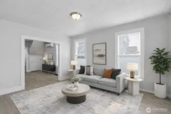 Unit B Living Room - Virtually Staged.