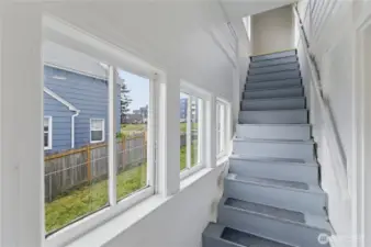 Stairs to Unit A Upper Level.