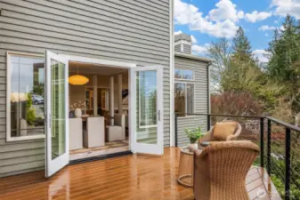Deck off dining area on main level