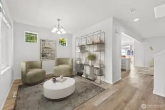 Virtually staged front entry