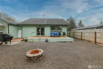 Back yard and backside of home