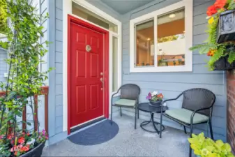 Charming covered front porch