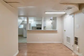 Countertop in front of kitchen downstairs