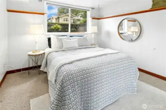 Bedroom with window well.