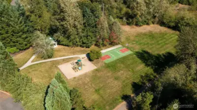 Nearby park with sport court