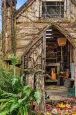 From yesteryear a super cool garden shed.