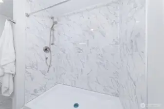 Extra-big shower in the Primary bathroom.