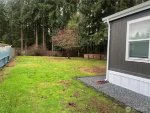 Huge nearly fully fenced yard.