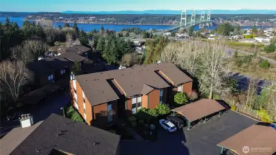 Corner Unit with lawn area and fully enclosed 4-season porch