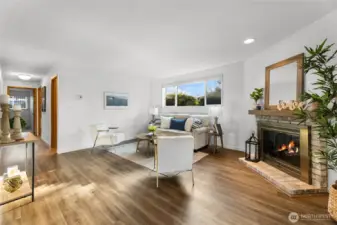 Living room with fireplace