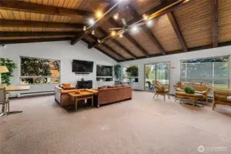 Community clubhouse with kitchen and sauna