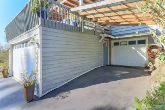 3 car garage with carport