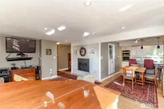 Livingroom to dining area and kitchen
