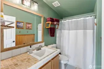 The second bath is a full 3-piece bath.