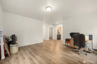 Family room is adjacent to the main bath and secondary bedrooms - allowing privacy for others