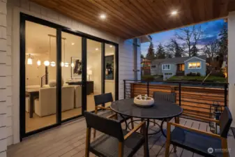 Access to the covered deck just off the dining room. This is the outdoor dining area.