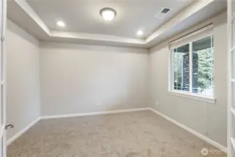 Double glass doored office at the front of the home.