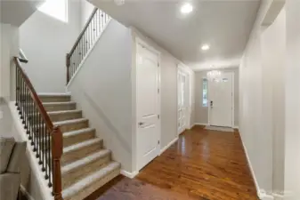 Wrought iron railing leading to the second floor.