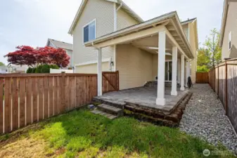 Grass area plus covered patio. Pet-Friendly.