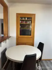 Dining area in the kitchen with built in.