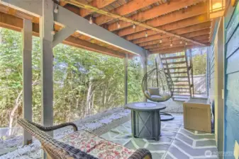Backyard patio area