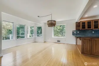 Open concept kitchen and dining room