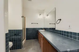 Downstairs bedroom en-suite bathroom and W/D