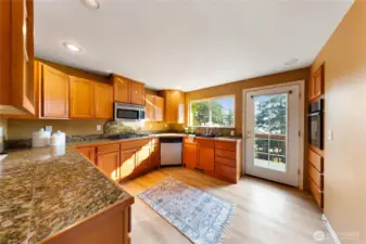 Kitchen with access to deck