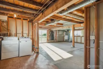 Partially unfinished basement