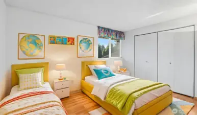 Upstairs guest bedroom #2 (Virtually Staged)