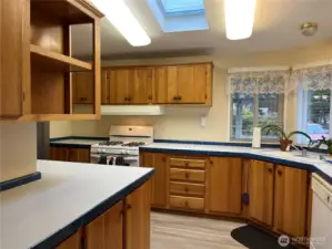 Kitchen with Abundant Storage & Skylight