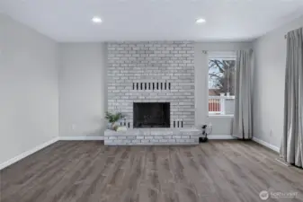 Beautiful brick fireplace (wood burning)