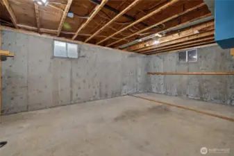 Lower level bonus space! Great storage, gym, art studio....