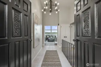 Dramatic entry with custom lighting