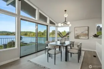 dining room facing the lake