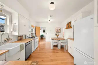 Spacious kitchen that's central to the home.