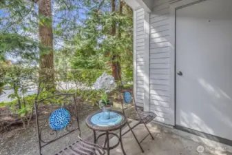Cute and private back patio.