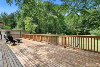 Back deck offers views of the park-like grounds