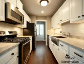 Consider a light renovation- paint the cabinets, add stainless steel appliances and flooring for a new look!