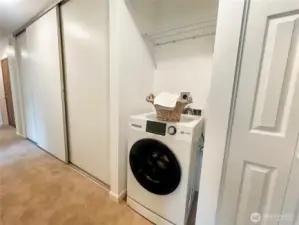 Newer laundry zone. Great closet space for storage.