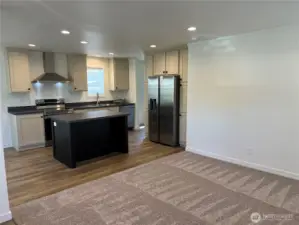 View of kitchen from living area.